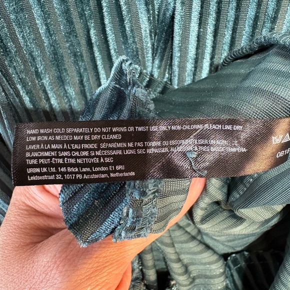 Anthropologie Green Velvet Striped Shirt - Picture 6 of 8